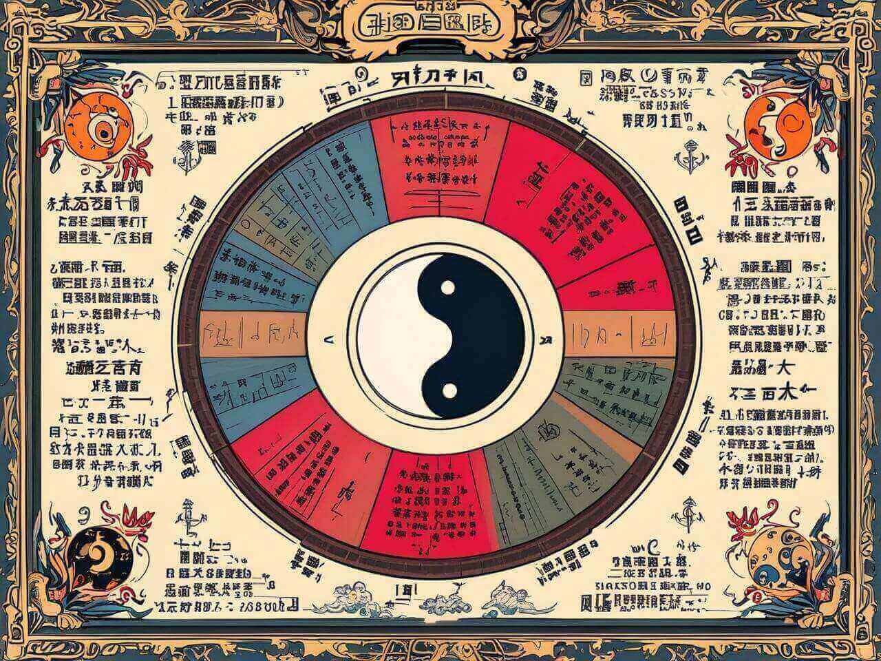 Bagua mirror and trigram reference for feng shui cures
